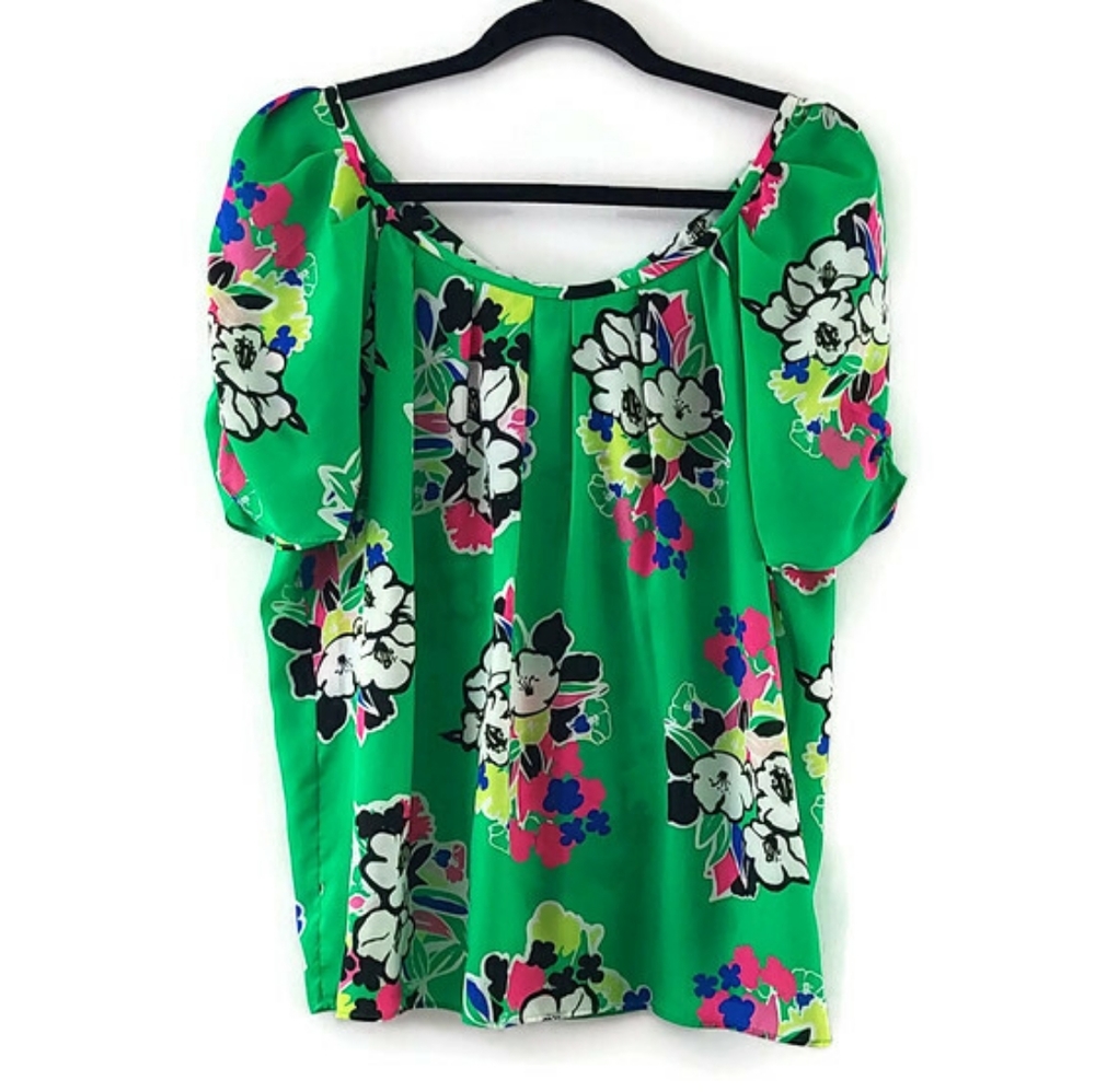 Kaari Blue Floral Top Size Large